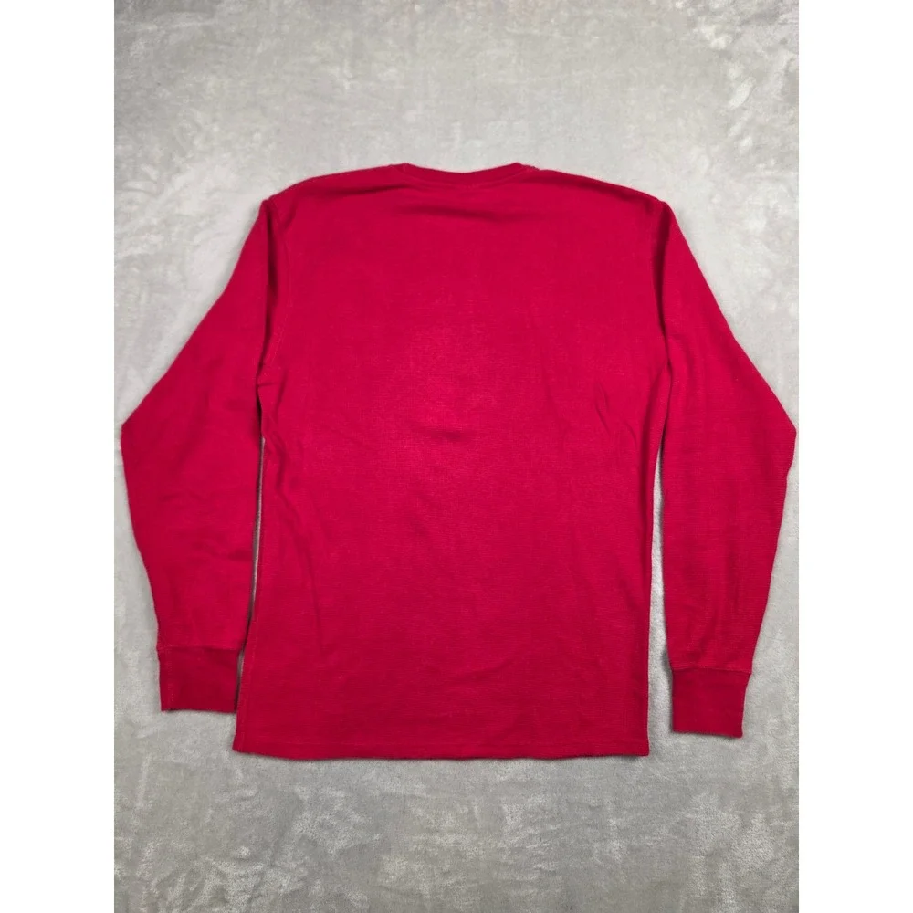 Polo Ralph Lauren Waffle Knit Thermal Shirt Men L Red Sleep Long Sleeve Crewneck